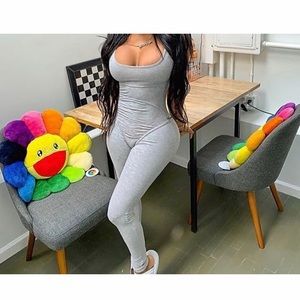 Grey Ribbed one piece